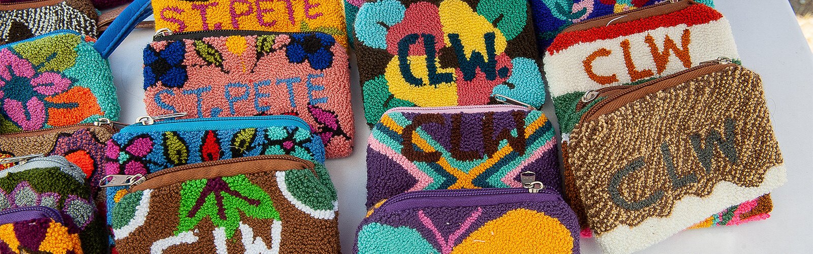 Colorful bags and accessories made by Claudia Leiva, Clearwater, are made in Talataa Columbia ethnic style representative of the Wayúu Tribe culture. The crafts were part of The Market Marie in Clearwater.