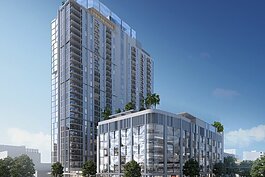 A rendering of the 31-story Arts and Entertainment Residences.