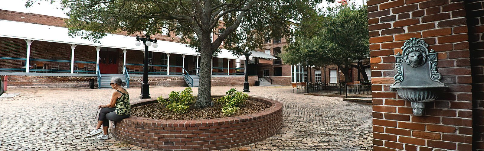 This is the courtyard of Vicente Ybor’s brick cigar factory complex where thousands of cigar rollers worked, said to be paid better than doctors and lawyers. The complex is now under the ownership of the Church of Scientology.