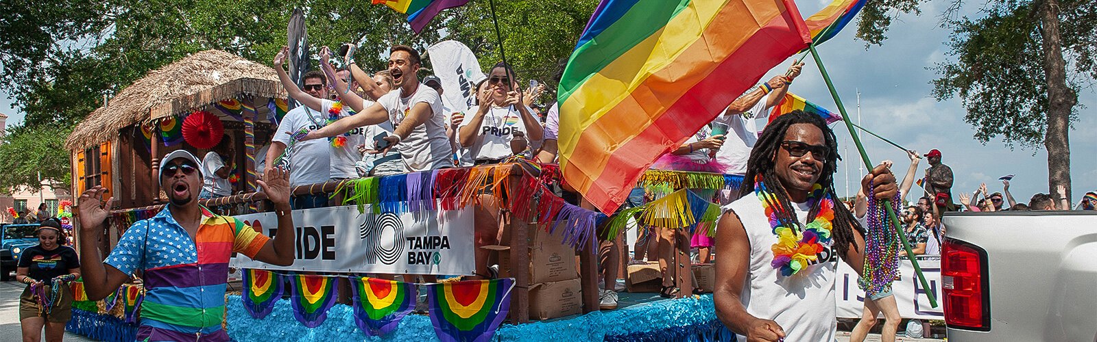A float moves along the route at this year's St Pete Pride Parade