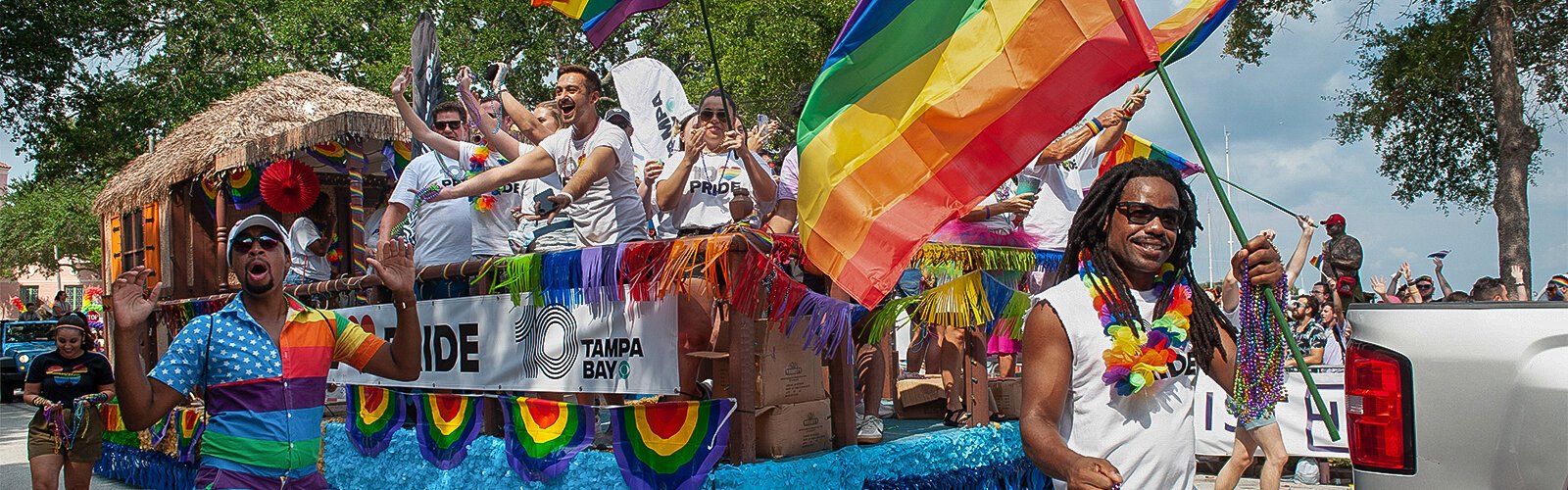 A float moves along the route at this year's St Pete Pride Parade