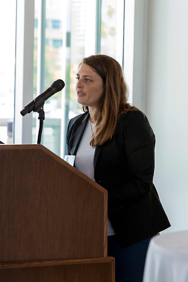 Sarah Vitale, a senior planner with the Tampa Bay Regional Planning Council discusses a green infrastructure project in New Port Richey. 