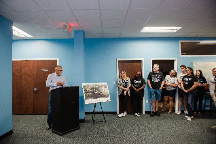 West CMR founder and CEO Randy Ware speaks at the company's recent 25th anniversary celebration.