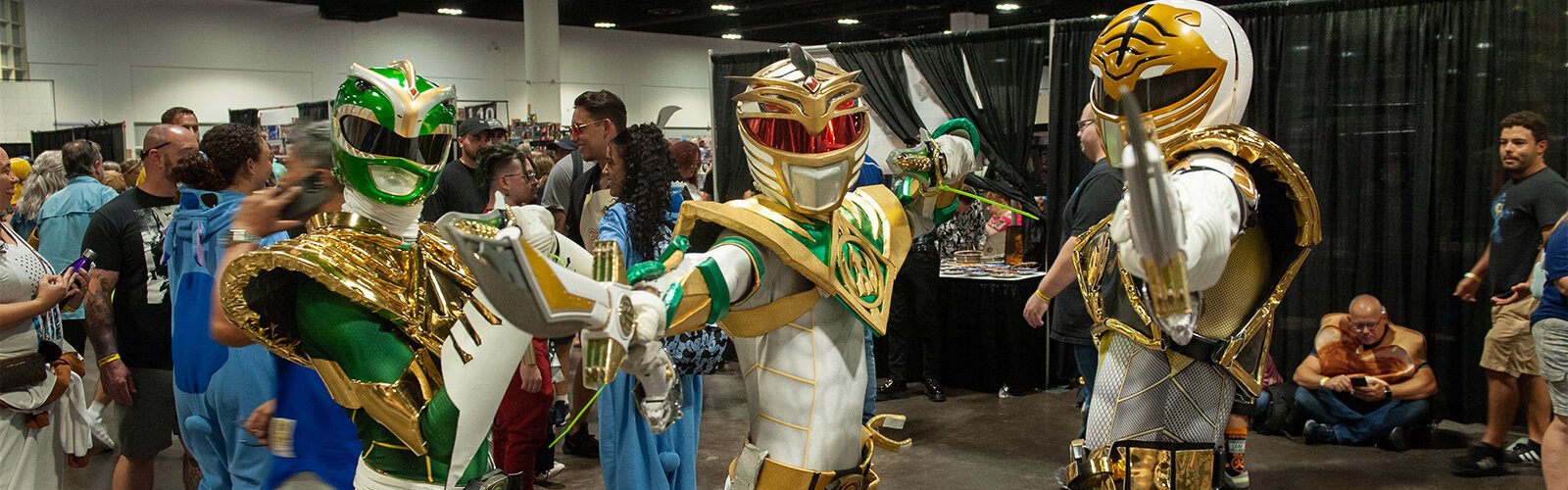 Aramis Jackson, Tabares Peake and Mikey Rios dressed as the Power Rangers at this year's Tampa Bay Comic Convention at the Tampa Convention Center.