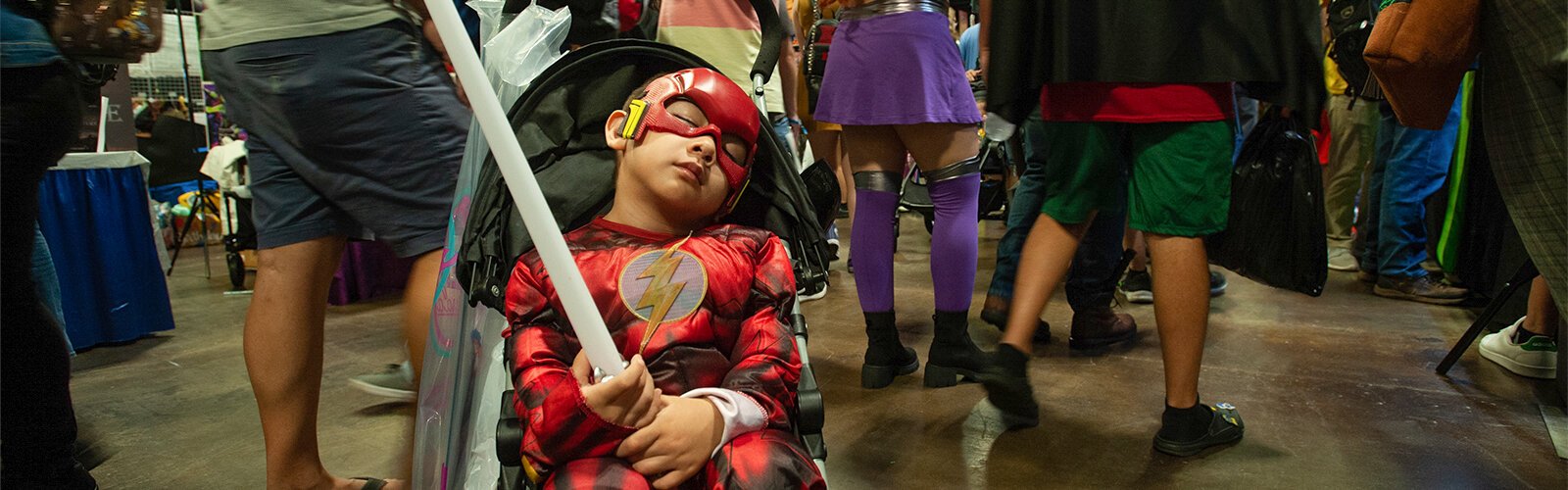 Joseph Martinez, 3, from Dade City, dressed as The Flash but took a nap before his family was ready to leave.