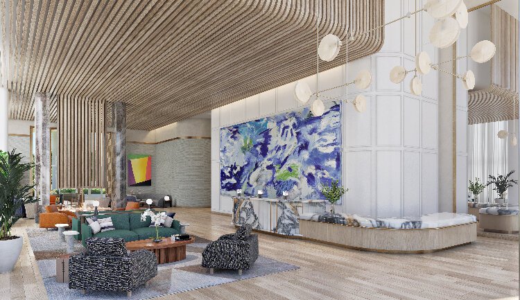 A rendering of the interior of a condominium at The Ritz-Carlton Residences, Tampa.