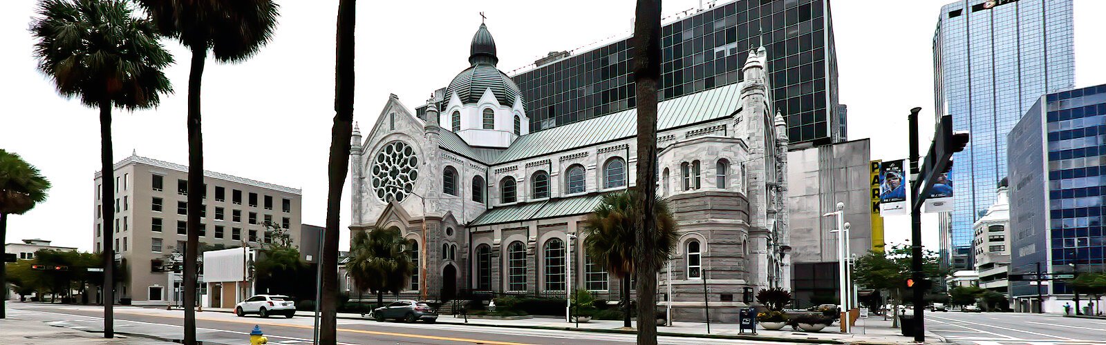 Historic Sacred Heart Catholic Church, a distinctive Romanesque-style gem of granite and marble adorned with 70 stained glass windows made in Germany in the late 1800s, is featured in Tampa's Archives Awareness Week