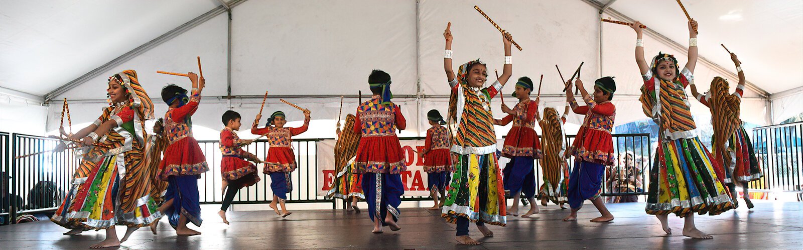  Young Indian dancers perform a dance from the state of Gujarat in India during SPIFFS 47th annual International Folk Fair.