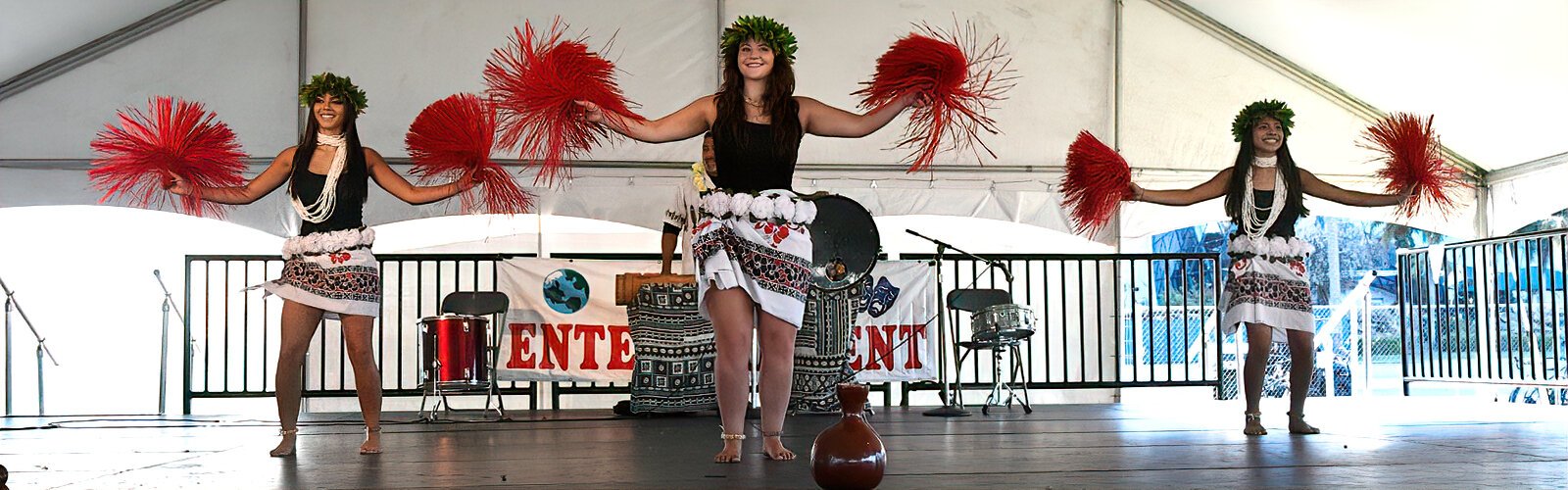 Hawaiian dancers gave a great demonstration of a traditional dance at the 47th Annual International Folk Fair in St Petersburg.