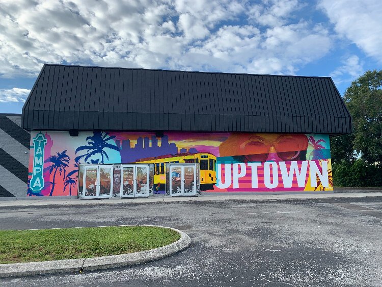 North Tampa's vibrant Uptown District is represented in this vivid mural at Crossover Church, 1235 E. Fowler Ave. in the district.