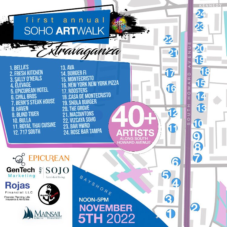 The inaugural SoHo Artwalk is noon to 5 p.m. on November 5th.
