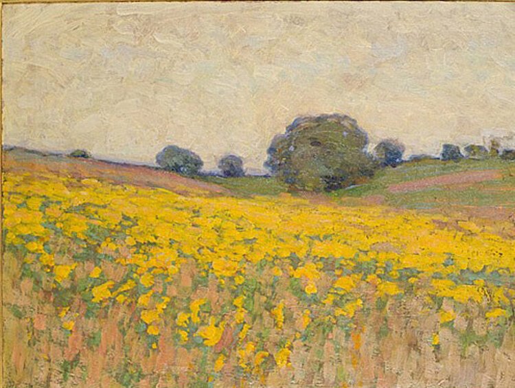 "Yellow Flowers, Ispwich" is part of the exhibition “Arthur Wesley Dow: His Beloved Ipswich" at the Museum of the American arts and Crafts Movement in St. Petersburg