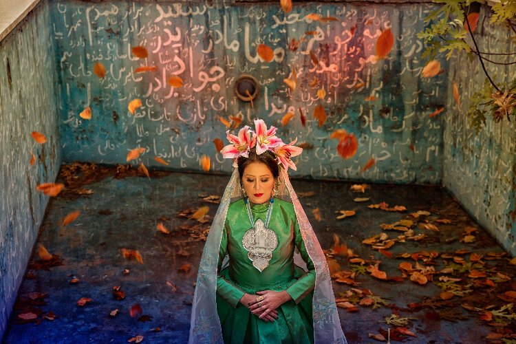 “Green Wedding” by Iranian-born artist Leila Mesdaghi, is the basis of the exhibtion One and Only · يكتا at Parachute Gallery in the Ybor Kress Building.