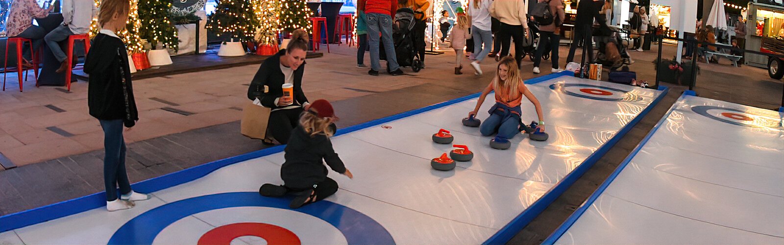 New this year at Winter Village, curling is an activity some young people may find puzzling.
