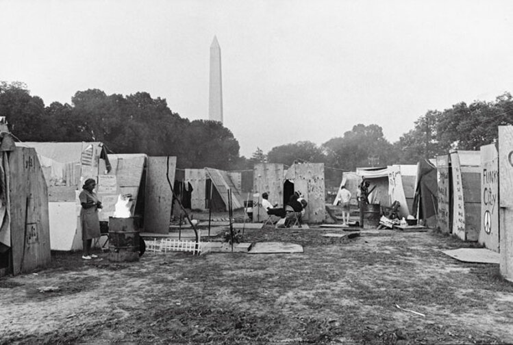 Jill Freedman's "Resurrection City" is part of the exhibition "Poor People's Art: A (Short) Visual History of Poverty in the United States" at the USF Contemporary Art Museum.