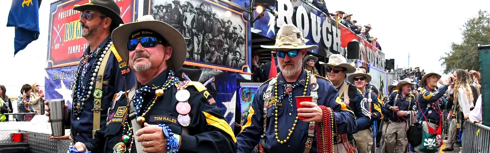 Preserving Tampa’s history, the Rough Riders make their way down Bayshore Boulevard, reminding the crowd they were the 1st U.S. Volunteer Cavalry Regiment.