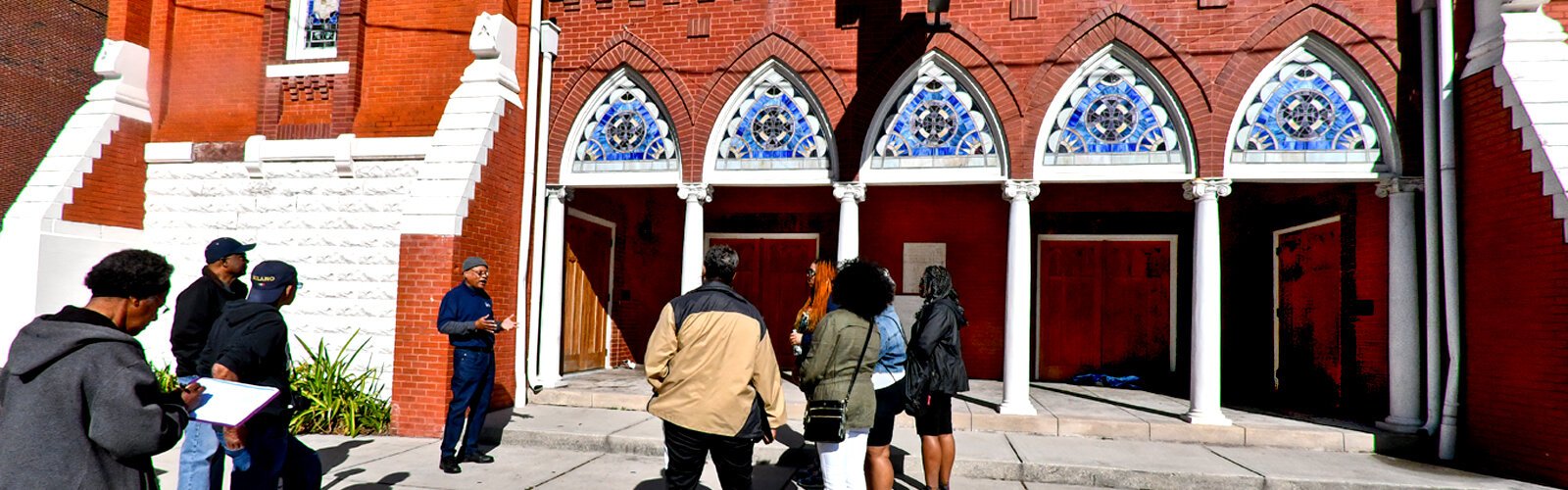 Historian and tour guide Fred Hearns discusses some of the notable figures who have spoken from the pulpit of the church, such as Dr. Martin Luther King Jr, Rosa Parks, Thurgood Marshall, former President Bill Clinton and others.