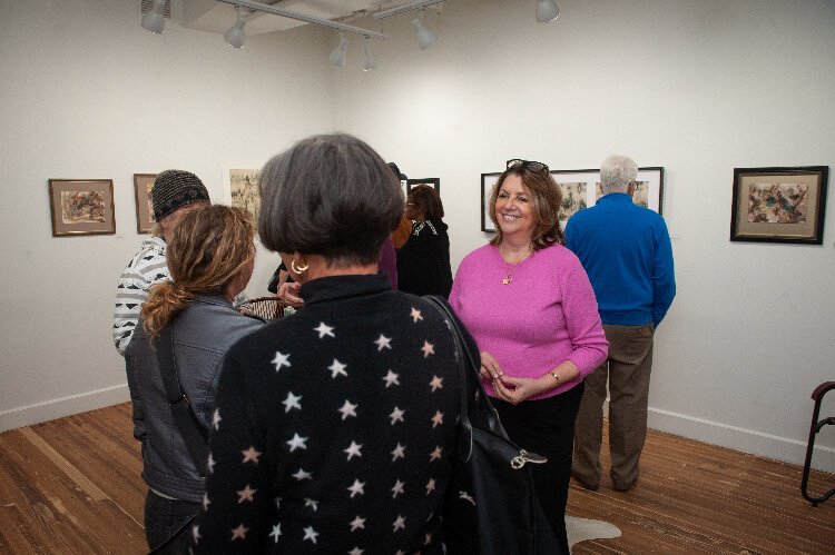 Artist Jenny Carey in her studio and gallery GRATUS during a  reception event to mark the opening of the arts hub at the Kress Building in Ybor City.