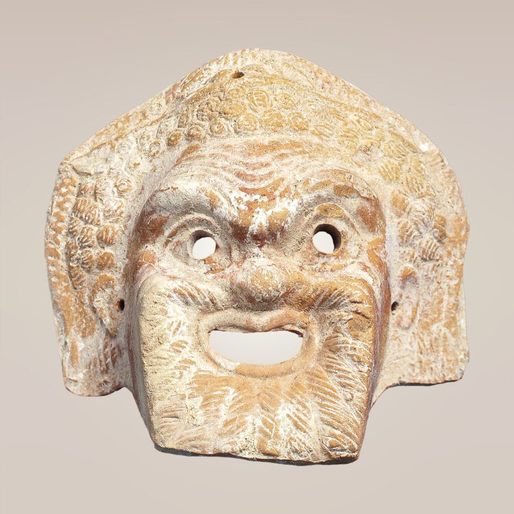 Interpretations of Hellenistic era artwork such as the sculpture "Mask of Father Comedy" will be  part of the lecture "The Black & White of Identity in the Ancient World" at the Tampa Museum of Art on April 16th. 