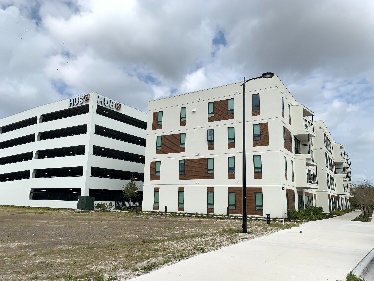One of the largest housing communities built in Uptown in the last few years is Hub Tampa, a USF student housing complex that replaced a Sears department store.