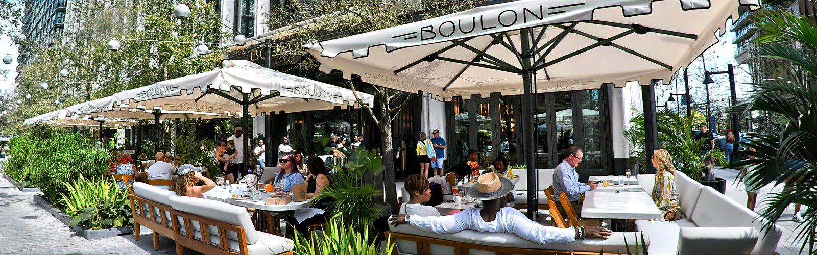  The outdoor patio of the newly opened Boulon Brasserie is a great place to relax and enjoy a menu described as “French by way of America”.