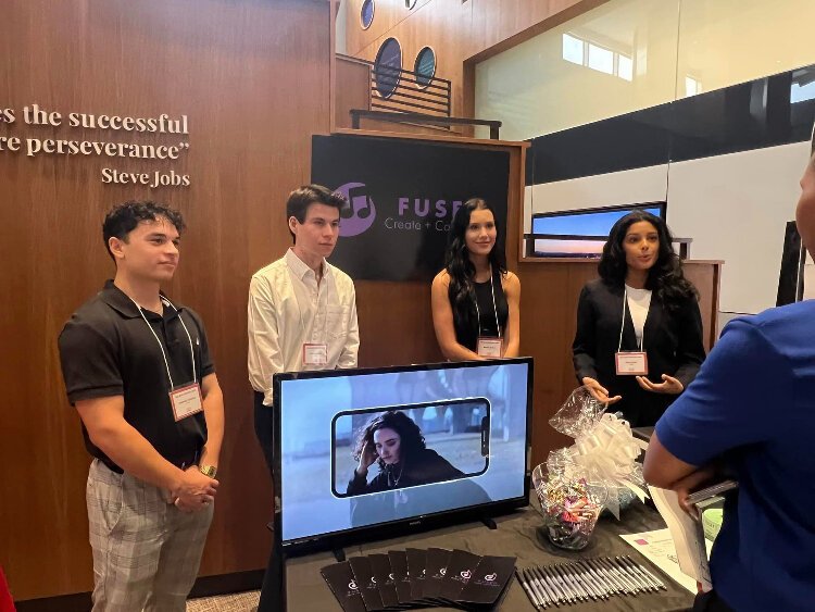 A team of University of Tampa student entrepreneurs discuss their business Fused, a platform for musicians, artists and songwriters to find one another and collaborate.
