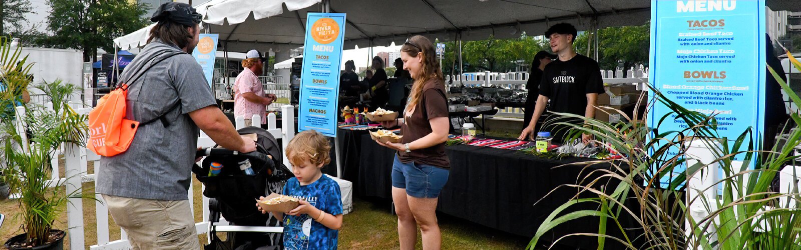  A first this year at Tampa Riverfest is the RiverFiesta food tent in Curtis Hixon Waterfront Park, where event-goers can try a variety of tacos, bowls and nachos with the purchase of a wristband for food sampling. 