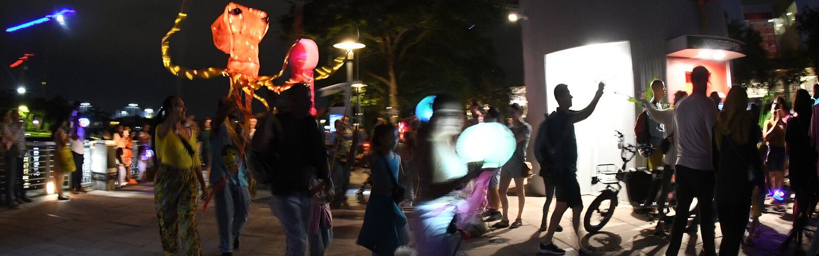 Spanning the entire length of the Riverwalk, Tampa Riverfest showcased a lantern parade from Water Works Park to Curtis Hixon Waterfront Park at nightfall.