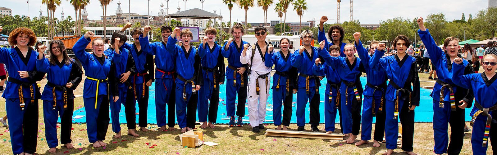 Members of the Florida Taekwondo State Demonstration Team at the City of Tampa Asian Pacific Islander Cultural Festival.