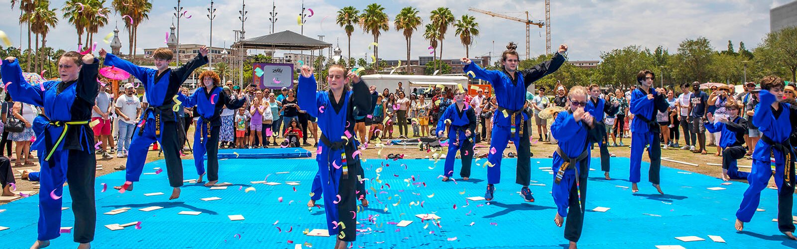 Members of the Florida Taekwondo State Demonstration Team perform at the City of Tampa Asian Pacific Islander Cultural Festival.