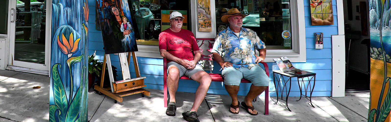 Brenda McMahon Gallery in Gulfport provides an artistic setting to take a relaxing break from the weekly market and wait for spouses to finish shopping. 