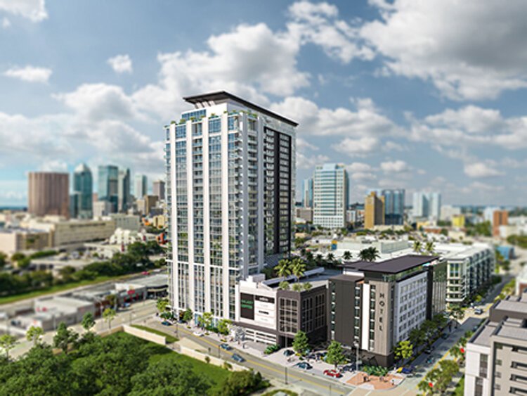 Miami-based LD&D has purchased two acres in the Encore District from the Tampa Housing Authority with plans to develop a 28-story luxury apartment building, a hotel, 32,500 square feet of ground-floor retail and a 586-space parking structure.