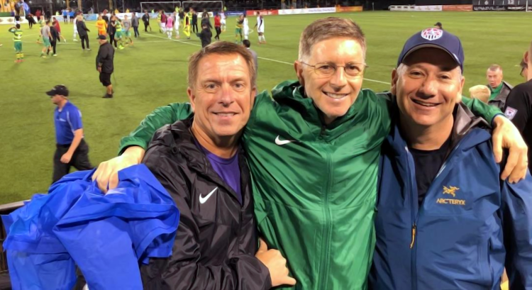 David Laxer, Darryl Shaw and Jeff Fox, owners of Tampa's USL Super League club.