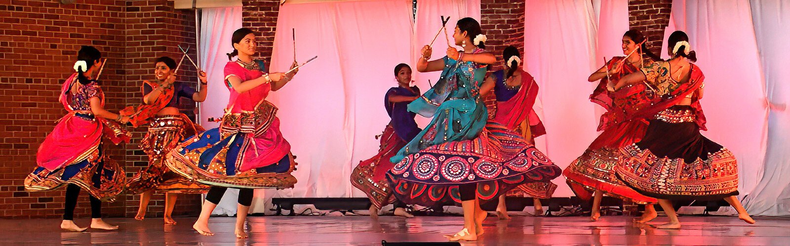 The Rudram Dance Company (Indian classical dance) takes to the stage to perform “RASS," a socio-religious folk dance originating from the Indian state of Gujarat.