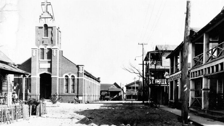 Historic St. James Episcopal Church in the early 1930s.