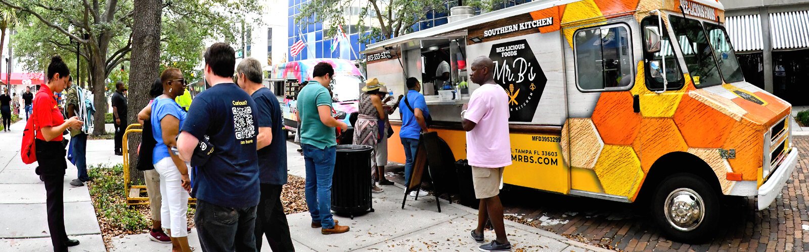 Festival attendees have the opportunity to quench their thirst and hunger at various food trucks during the Juneteenth festival. 