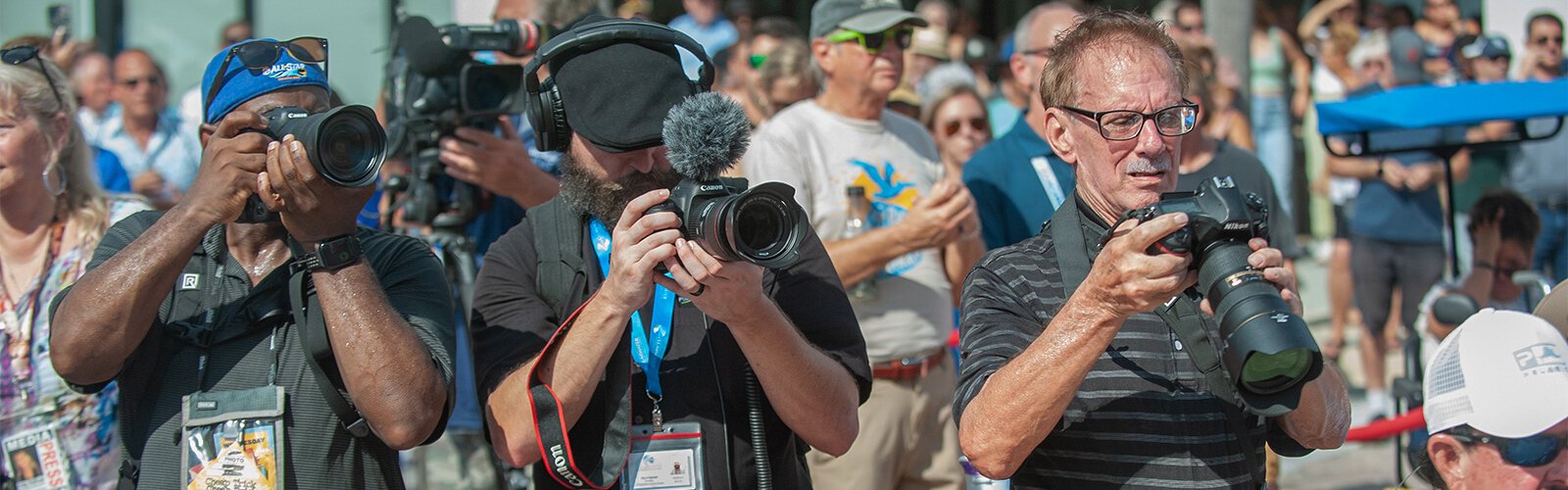 There were almost as many cameras as there were dignitaries during the ribbon-cutting ceremony for the new Coachman Park and The Sound concert venue in Clearwater.
