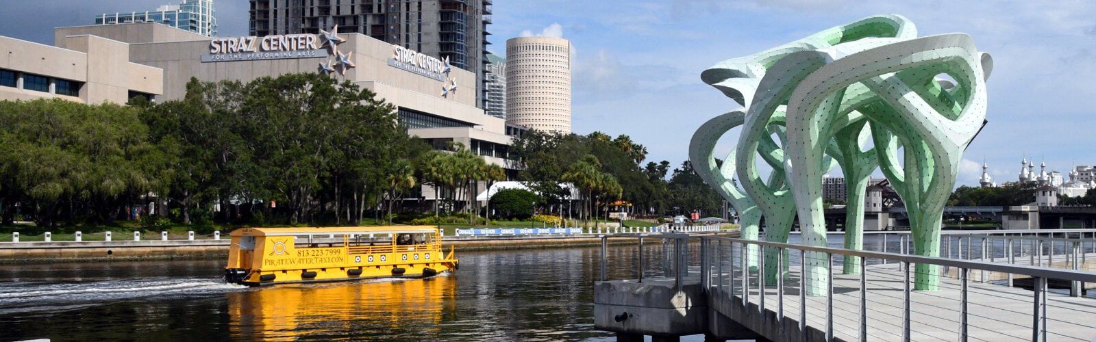 A view of the Hillsborough River from the pier at Julian B. Lane Riverfront Park on the west bank.