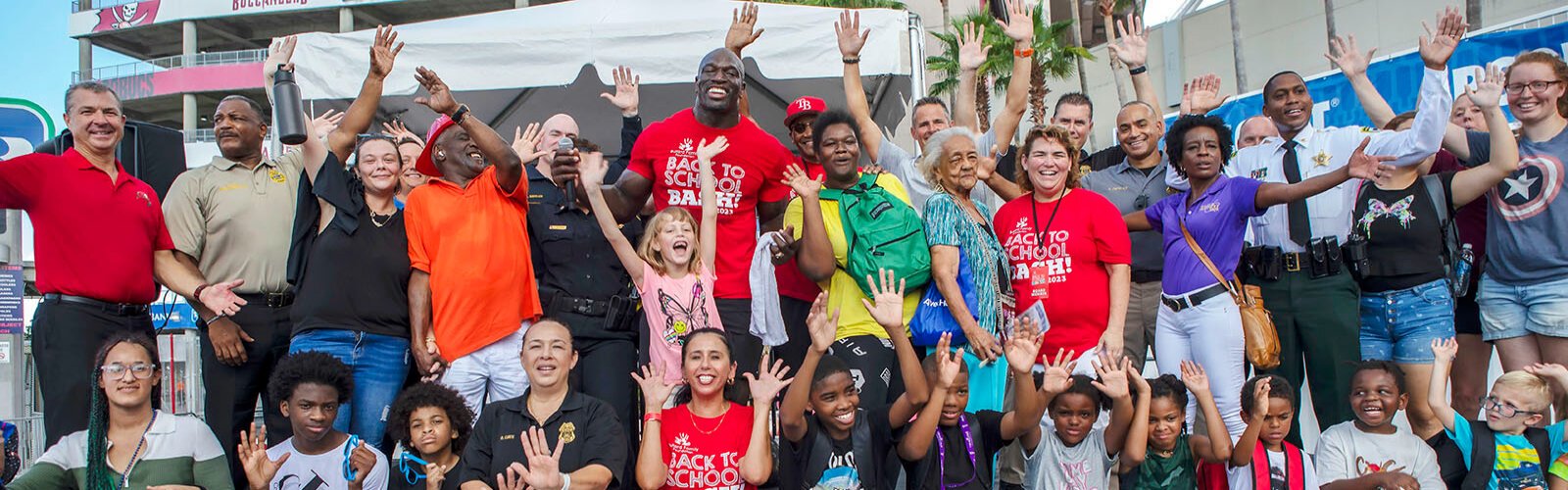 Thaddeus Bullard put on the Bullard Family Foundation's sixth annual Back to School Bash with help from the Bucs, local government and law enforcement agencies, hundreds of volunteers and more than 100 corporate sponsors.