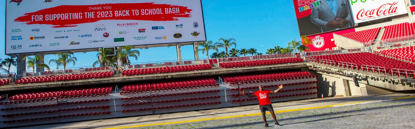 With help from more than 100 corporate sponsors and hundreds of volunteers, the Bullard Family Foundation Back to School Bash at Raymond James Stadium provided thousands of families with backpacks, school supplies and medical and dental services.
