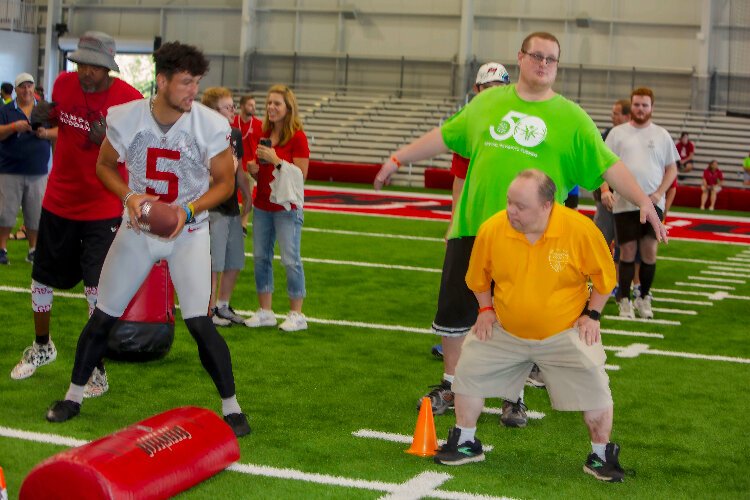 Tampa Bay Bucs Punter Jake Camarda ran drills with Special Olympics Florida athletes during the team's annual Community Impact Day