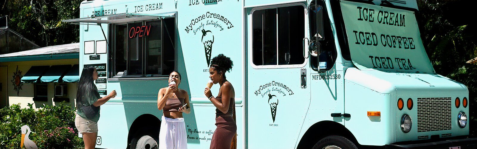The sweltering heat made the iced sweet treats of My Cone Creamery food truck much appreciated by the plant market goers.