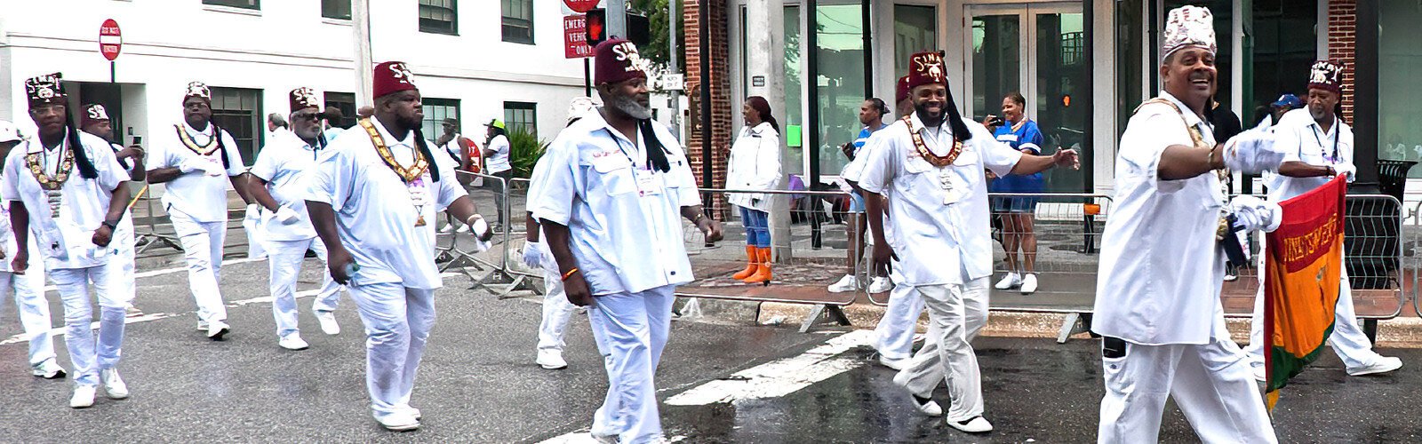 Members of the Sinai Temple No. 59 of the Oasis of Cincinnati, Desert of Ohio, participate in the parade, celebrating the rich and colorful legacy curated by the historic Prince Hall Shrinedom for over a century.
