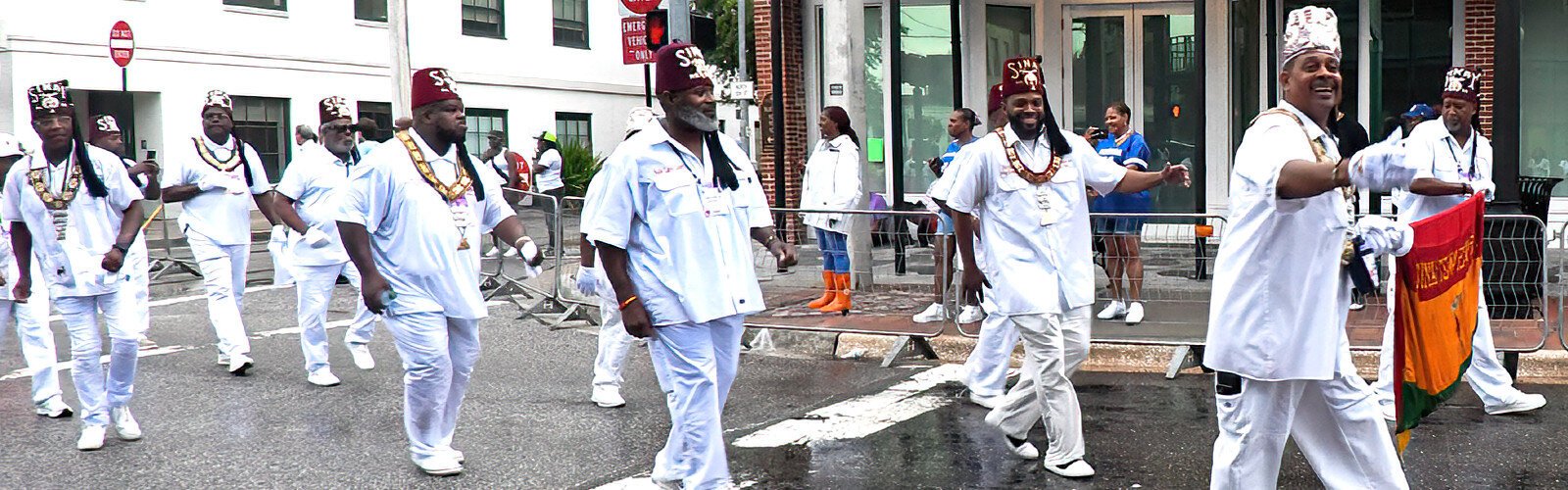 Members of the Sinai Temple No. 59 of the Oasis of Cincinnati, Desert of Ohio, participate in the parade, celebrating the rich and colorful legacy curated by the historic Prince Hall Shrinedom for over a century.