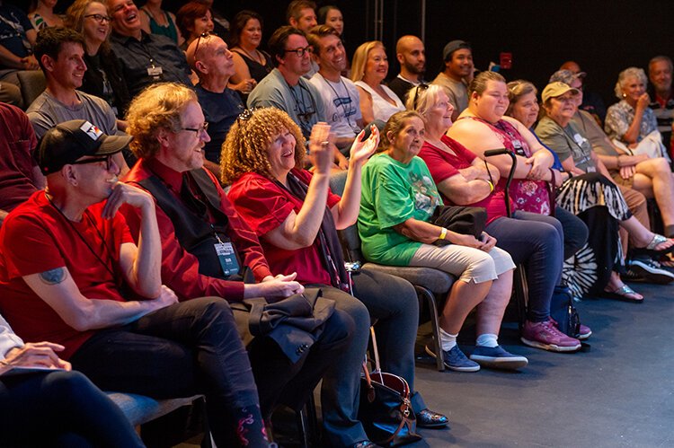  The crowd watches on in the Studio Theatre of HCC’s Ybor City Performing Arts Building during the 2023 Countdown Improv Festival.