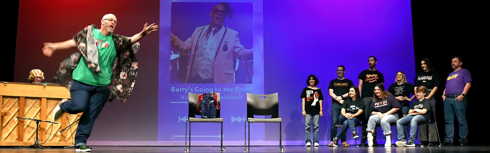 During the New Tampa Performing Arts Center Fall Festival, Donald B. Holt Jr. performs in “Barry’s Going to the Prom” with MAD Theatre of Tampa.