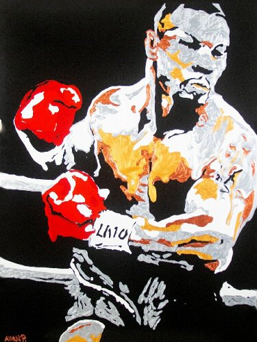 Allen Pettigrew's painiting of legendary boxer Mike Tyson.