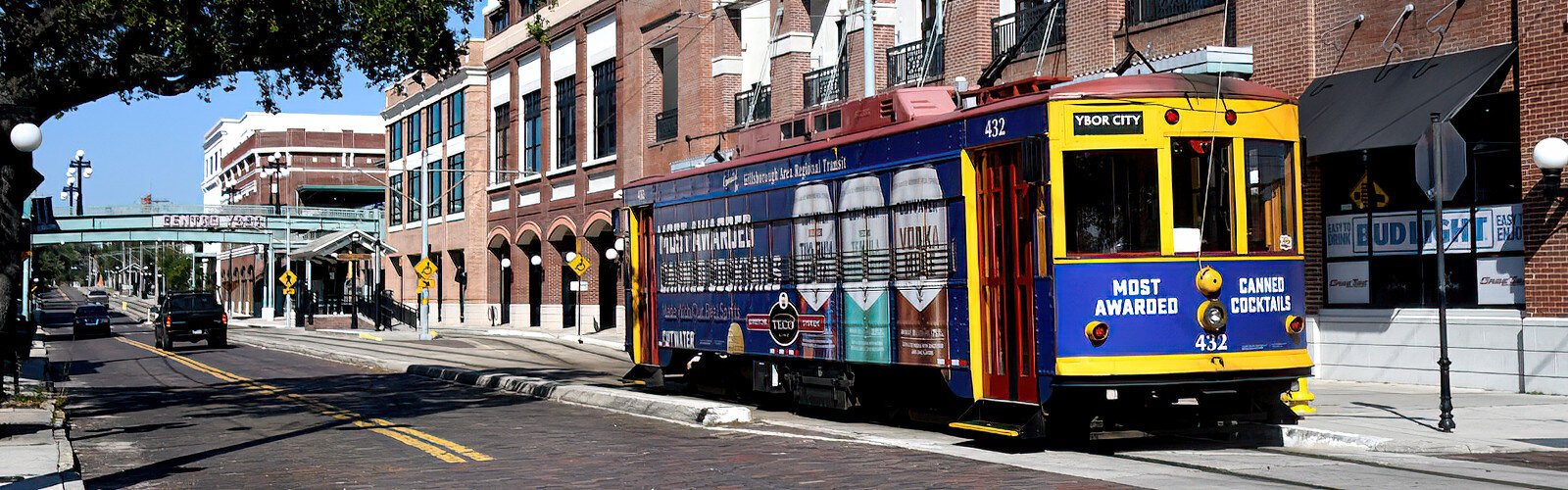 The TECO Line Streetcar offers year-round, fare-free transportation between Ybor city and downtown Tampa.