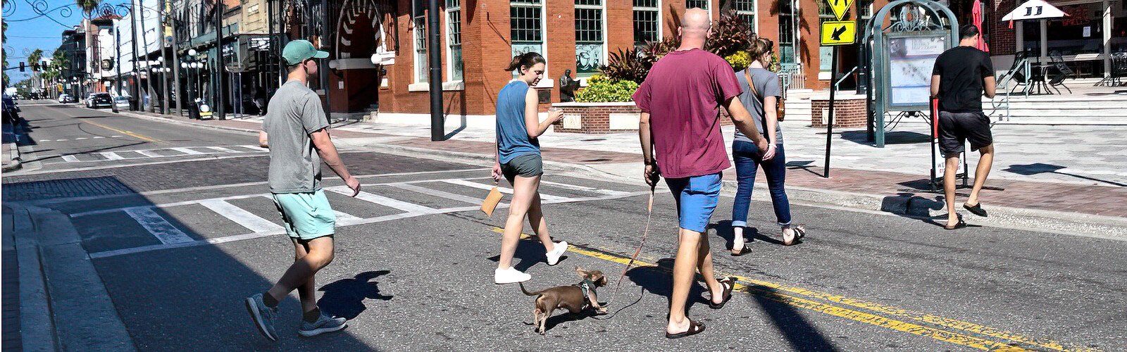 With few motor vehicles in the streets, foot traffic on Seventh Avenue in Ybor City was more relaxed on World Car-Free Day.