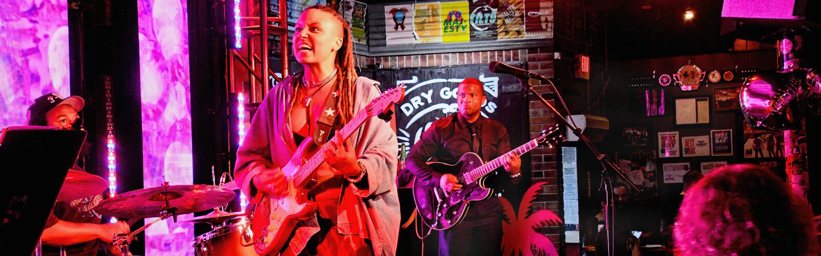 The group Shevonne and the Force entertains a packed audience with their usual vibrancy and funky vibe during the Vibes of the Bay festival at Crowbar.